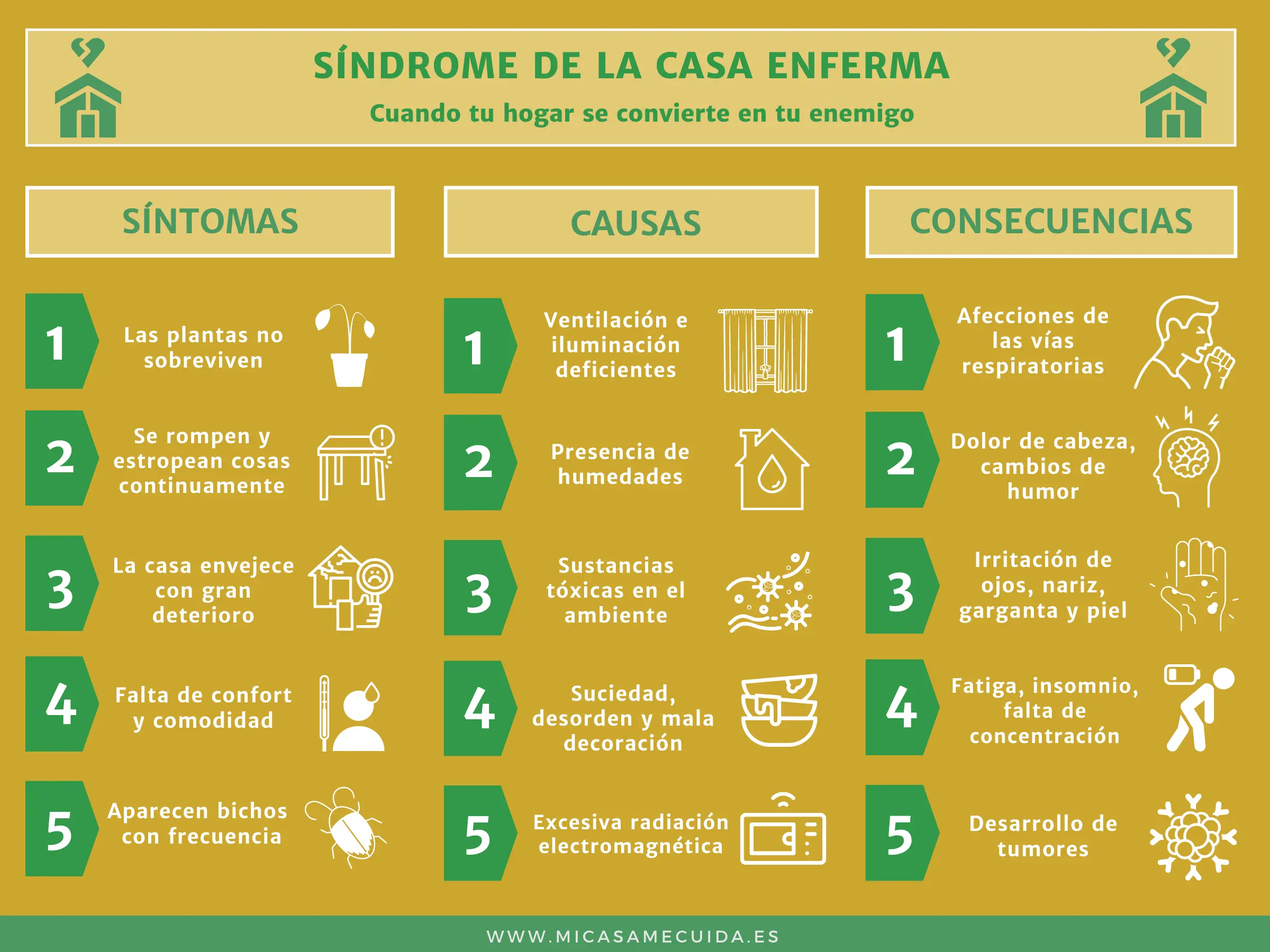 Síndrome de la casa enferma, síntomas y causas