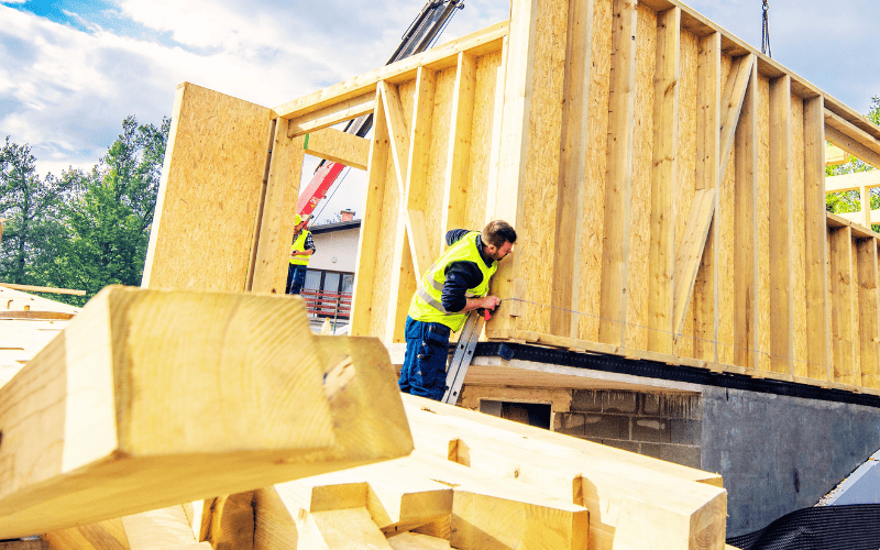Casa ecológica con paneles de madera laminada